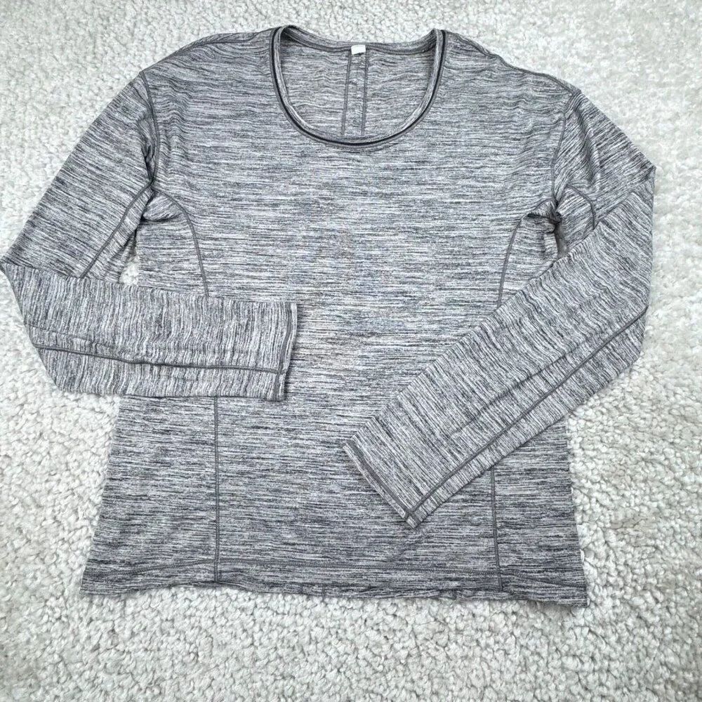 Lululemon Scoop Neck Pima Cotton Long Sleeve Shirt Heathered Gray